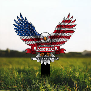 Custom Family Name America Eagle Garden Stake TH10 898059
