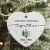 Our First Christmas As Mr and Mrs Couple Heart Shaped Ceramic Ornament LM32 895717