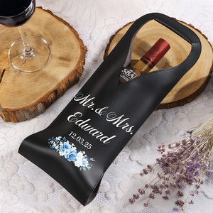 Personalized Mr Mrs Wedding Leather Wine Bag Engagement Gift, Wedding Gift CH07 896380