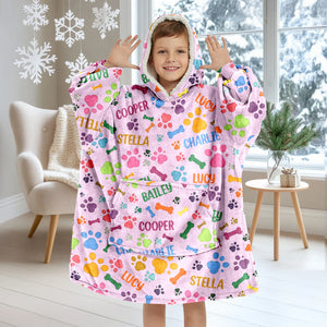 Custom Name Area Bones And Paws Hoodie Blanket HO82 900572