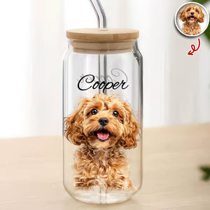 Custom Photo And Name Glass Can With Lid Gift TH10 896781