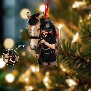 Custom Horses Photo - Personalized Acrylic Ornament For Family HO82 894654