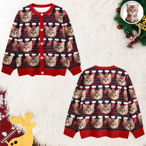Custom Cat Photo Ugly Cardigan For Cat Lovers LM32 897131
