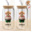 Custom Photo Dog Cat Xmas Clothes Christmas Glass Can With Lid For Dog Cat Lovers CH07 899140