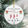 Our First Christmas As A Stocking Family Of Three Ceramic Ornament LM32 893999