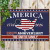 Personalized Family Name America 250th Anniversary Metal Sign TH10 898463