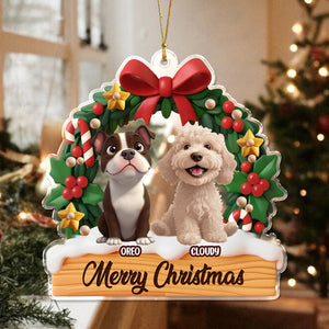 Personalized Happy Pawlidays Christmas Acrylic Ornament Gift For Dog Lover LM32 897247