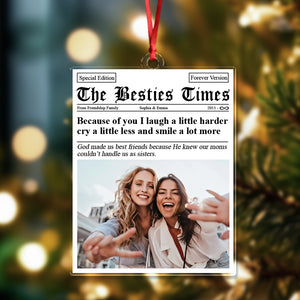 Custom Photo Times Magazine Friendship Acrylic Ornament Christmas Gift For Besties HO82 894660