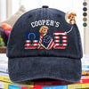 Custom Photo Dog Cat Dad With America 250 Washed Denim Baseball Cap HO82 901268