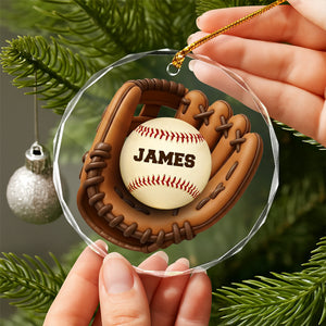Custom Baseball Family Name Glass Ornament TH10 896475