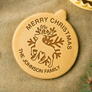 Custom Family Name Merry Christmas Cookie Stamp CH07 899844