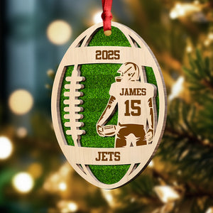 Personalized Football Player 2-Layer Wooden Ornament For Sport Lovers CH07 899466