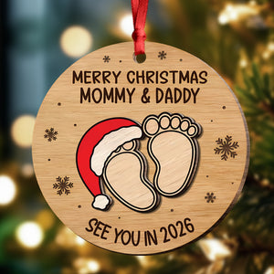 Christmas Baby Shower - Personalized Wood Ornament Gifts For New Moms, New Dads, New Parents CH07 899282