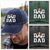 Custom Photo Dog Dad We Sniff Together, We Stick Together Washed Denim Baseball Cap HO82 893896