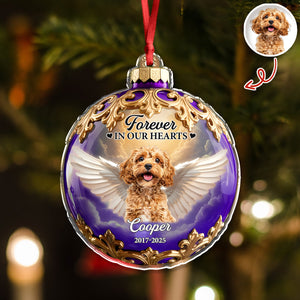 Custom Dog Cat Photo Forever In My Heart Memorial Acrylic Ornament HA75 897894