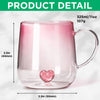 Personalized Hold My Hand Hold My Heart Family Pink Gradient Glass Mug - Gift For Grandma, Mom, Mother's Day HO82 901764