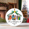 The Greatest Gift of All - Personalized Nativity Christmas Ceramic Ornament LM32 895719