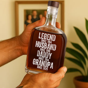 Legend Husband Daddy Grandpa - Family Personalized Whiskey Bottle HA75 892522