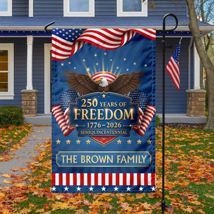 Custom Family Name 250 Years of the United States 1776–2026 Liberty Garden Flag LM32 897805