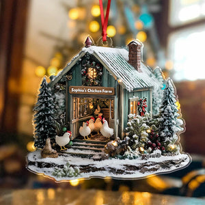 Personalized Chicken Farm Acrylic Ornament Farmhouse Christmas Ornament HA75 897052