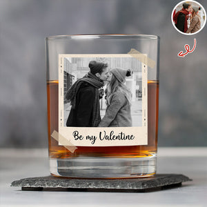Custom Couple Photo Whiskey Glass Valentine Gift, Anniversary Gift HA75 898922