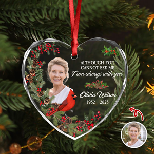 Custom Photo I'm Always With You Memorial Glass Ornament, Loss of Dad/Mom Gift HO82 894764