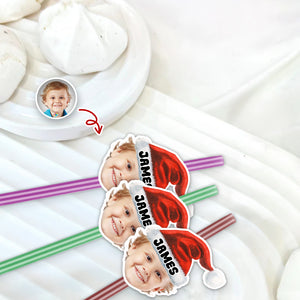 Custom Photo Christmas Party Colorful Straws LM32 895535