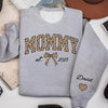 Personalized Leopard Grandma Mama With Kid Name On Sleeve Sweatshirt LM32 899099