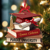 Graduation Cap With Books - Personalized Wooden Ornament Graduation Gifts LM32 897319