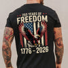 250 Years of Freedom 1776 2026 Eagle Patriotic Back Shirt HA75 920196