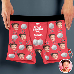 Custom Wife Girlfriend Name My Balls Belong To Her Men's Boxer Briefs Funny Gift For Golf Lovers CH07 895380
