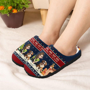 Personalized A Girl And Her Dog Slipper For Dog Lover TH10 896335