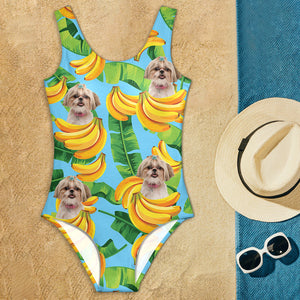 Custom Dog Photo With Tropical Pattern Swimsuit Summer Party Gift LM32 893671