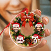 Custom Wreath Photo Christmas Glass Ornament Gift For Family LM32 897213