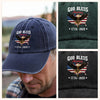 Patriotic 250th Anniversary God Bless America Eagle 1776–2026 Washed Denim Baseball Cap HO82 900978