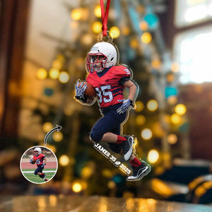 Custom Photo Football Keepsake Acrylic Ornament For Sport Players LM32 895983