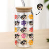 Custom Photo Name Area Paws Glass Can With Lid Gift For Pet Lovers HO82 900570