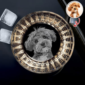 Custom Your Dog Photo And Name Vertical Line Whiskey Glass TH10 894515