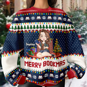 Merry Bookmas - Personalized Ugly Sweater Christmas Gift For Book Lovers, Bookworm CH07 899660