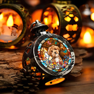 Custom Dog Photo With Flower Memorial Candlelight Lantern Ornament HO82 900224