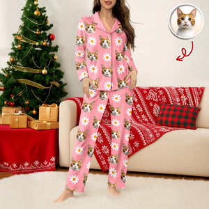 Custom Face Photo With Icon Pajamas Gift For Cat Lovers TH10 896655