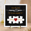Custom Puzzle Couples Name 2-layer Wooden Plaque With Stand Gift for Him Her, Valentine Home Decor HO82 901060