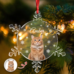 Custom Photo Cat Acrylic Ornament Christmas Gift For Cat Lovers CH07 899090