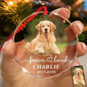 Custom Dog Photo Memorial Glass Ornament For Dog Lovers TH10 894517