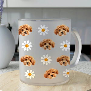 Custom Pet Face Photo With Icon Glass Mug For Dog And Cat Lovers CH07 896102
