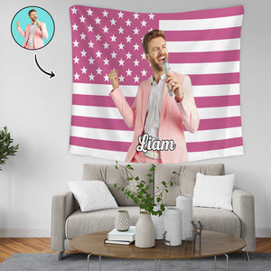 Custom Photo American Flag Tapestry CH07 895622