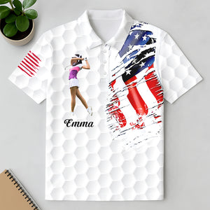 Custom Photo US Flag Polo Shirt For Golfer TH10 898095