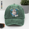 Custom Cat Photo Forever In My Heart Memorial Washed Denim Baseball Cap HA75 897224