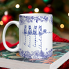 Custom Name Dog Cat Line Art Toile De Jouy Style Print Full Mug LM32 895013