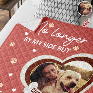 Custom Photo Paw Print Heart-shaped Dog Cat Memorial Quilt Blanket For Pet Lovers HO82 900672